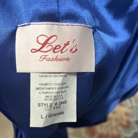 Lets Fashion Ruched Strapless Dress Blue Size Large - Picture 2 of 4